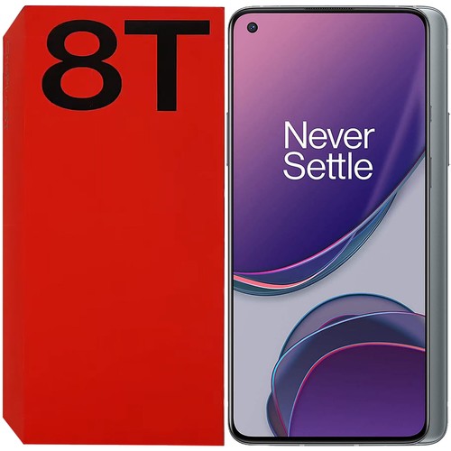 BNIB OnePlus 8T Dual-SIM 256GB+12GB RAM Lunar Silver Factory Unlocked 5G GSM - Picture 1 of 4