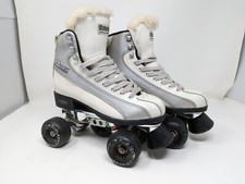 Labeda Roller Skate Boots Womens White and Fur Womens Sz5 Accu Pro Series Derby