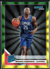 2019 Donruss Rated Rookie Holo Green and Yellow Laser Mfiondu Kabengele #225 RC