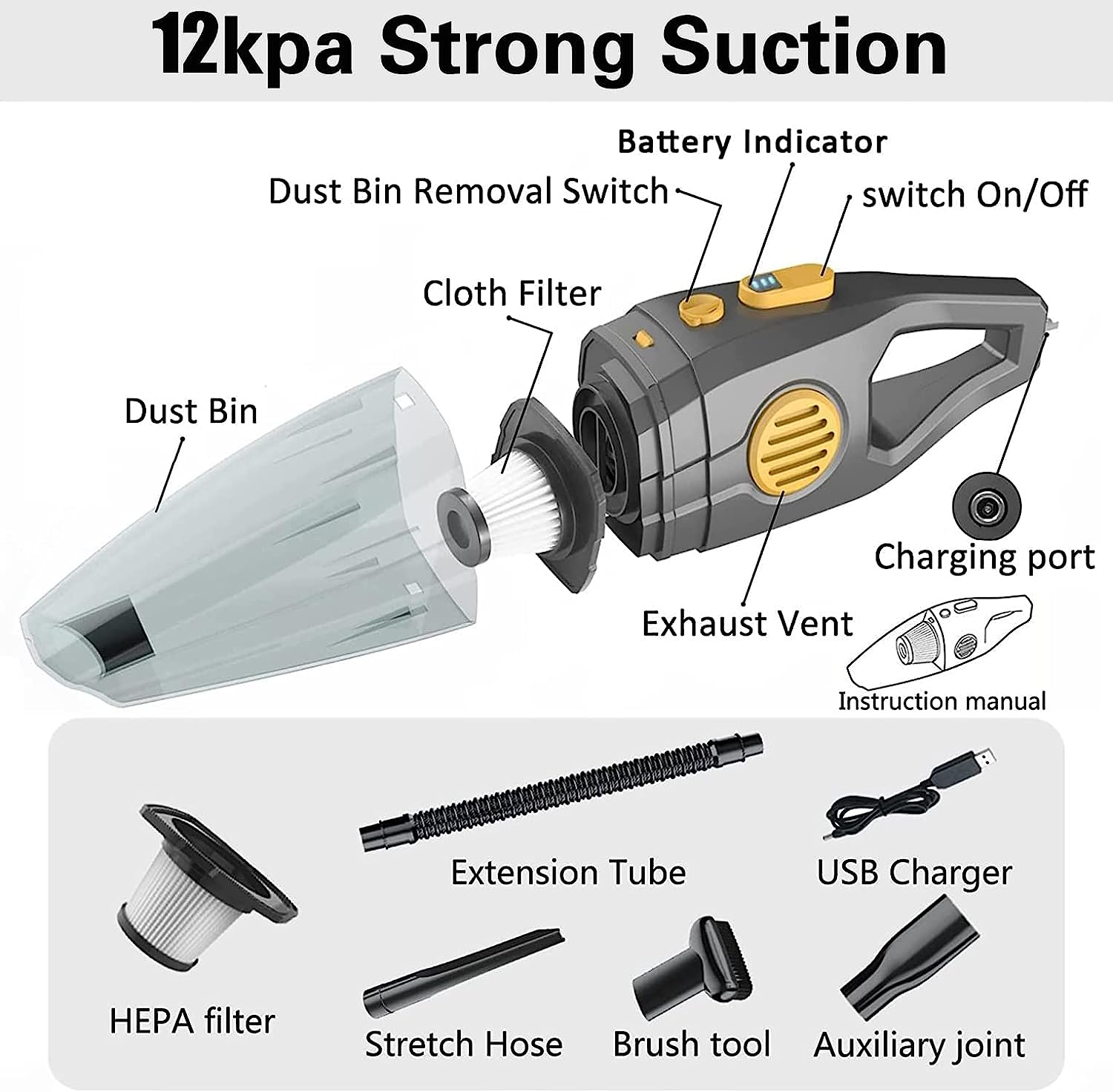 Dust Buster Upgrade Handheld Vacuum Cordless Rechargeable Handheld Vacuum eBay