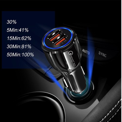 QC3.0 Fast Car Charger 3.1A USB Quick Charger 2 USB Port Qualcomm Fast Charging - Picture 6 of 10