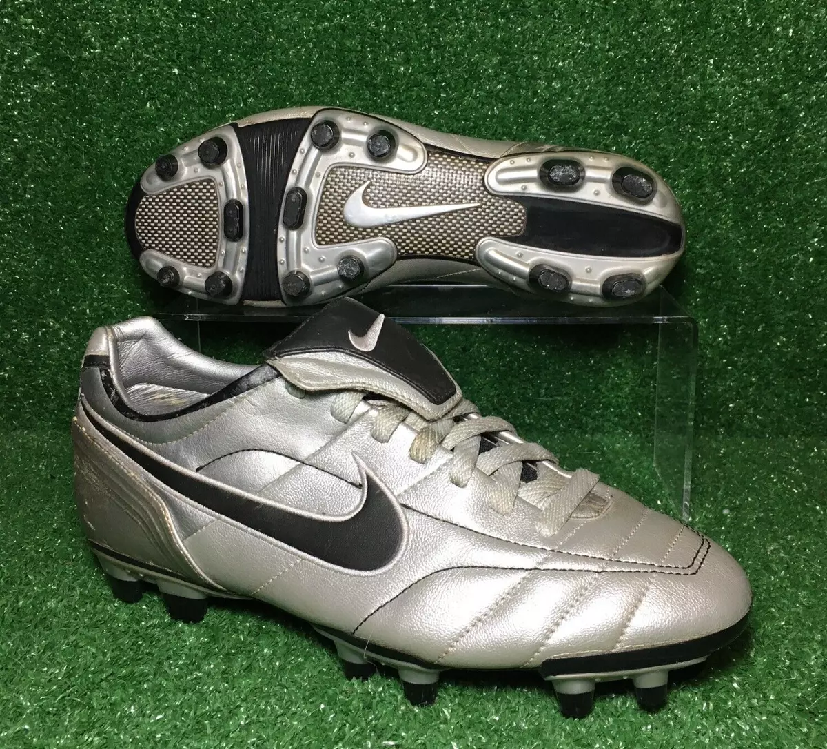 Creatie Pracht borstel Nike Tiempo Zoom Legend ll FG AG Silver R10 Ronaldinho Elite 42 8.5 7.5  Leather | eBay