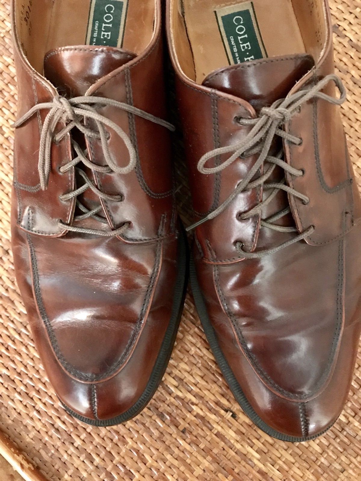 SAOLA Oxford Britishtan Cole Haan da uomo taglia 11 D marrone medio tutta pelle