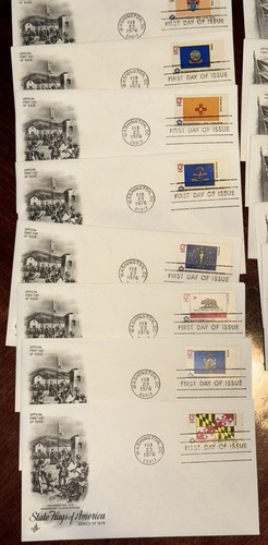 Lot Of 33 First Day Covers US Stamps 1976 State Flags - Picture 4 of 11