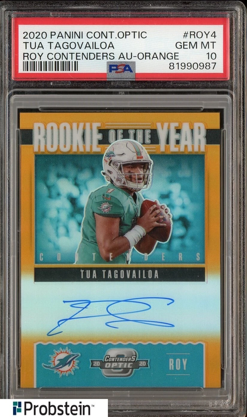 Tua Tagovailoa Panini Contenders Optic Rookie of the Year Contenders Autographs #ROY4 Orange