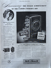 1947 Bell  Howell Auto-8 Filmo Magazine Loading Movie Camera Vintage Print Ad