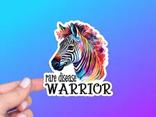 Rare Disease Warrior Zebra Vinyl Sticker, Awareness, Chronic Illness, Genetic