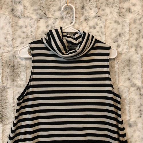 Cotton On Women's Striped Turtleneck Sleeveless Dress Size S Black/White - Picture 4 of 9