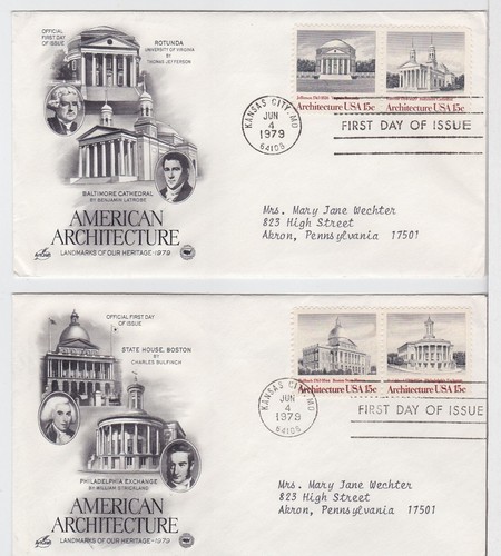 TurtlesTradingPost- American Architecture -1979 FDC #1779-82 Artcraft Variety