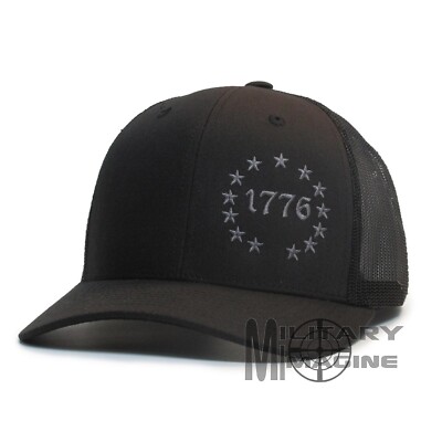 1776 Betsy Ross 13 Colonies 13 Stars 2A hat Black cap Trucker Mesh Snapback
