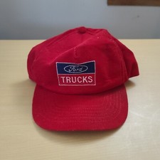 Ford Trucks Corduroy Red Baseball Cap Hat Snapback OSFA Vintage Made in USA