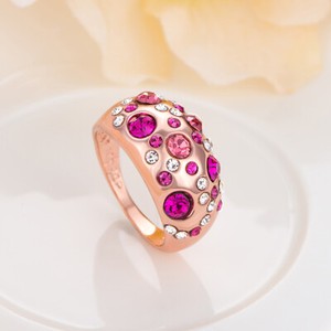 Authentic Stunning 18K Rose Gold Plated 12mm Big Wedding Band Ring Women's Size 7 - 8