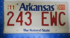 Arkansas License Plate Tag 2001 01 The Natural State - 243 EWC Natural Sticker