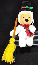 NWT Disney Store Snowman Pooh 8" Mini Bean Bag Plush - Great Condition         