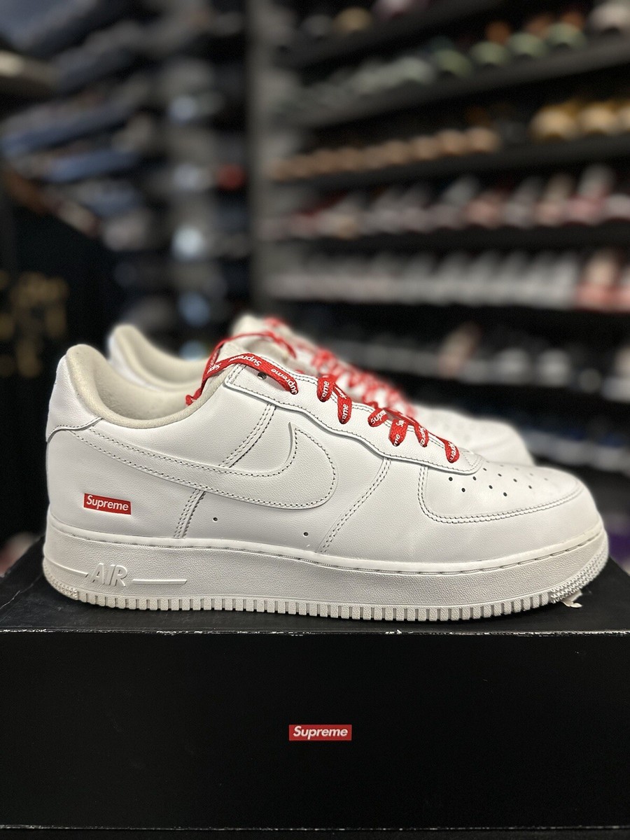 Size 12 - Nike Air Force 1 x Supreme Low Box Logo - White CU9225