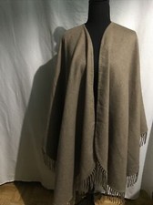 Loro Piana Fringe Cashmere Cape Brown color M...