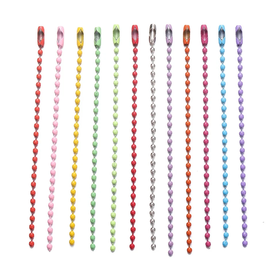 10件装彩色球珠链适合钥匙链手牌连接器DIY — 第 4/4 张图片