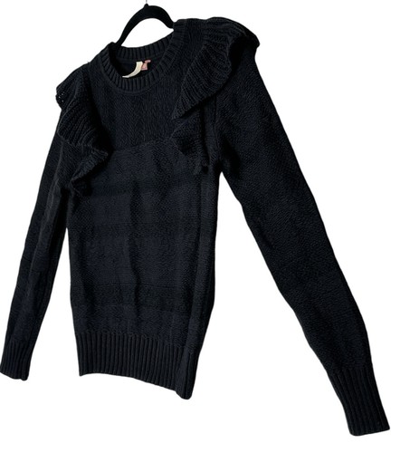 Pilcro by Anthropologie Top Sweater Women XS Black Slowfashion Corpcore Cozycore - 第 8/11 張圖片