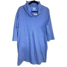 CMC Color me Cotton blue elbow sleeve shift dress pockets size Xl new with tags