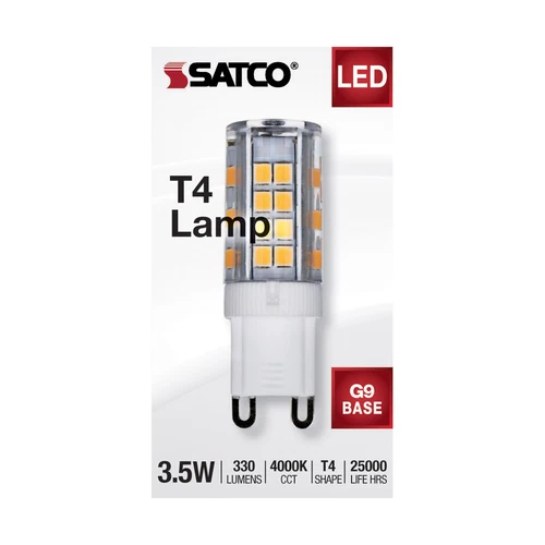 Satco S11231 JCD LED 120V 3.5W =35W Double Loop G9 T4 Clear 4000K Cool White - Picture 5 of 9