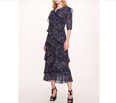 knee length dresses for ladies Velvet Burnout Floral Midi Dress