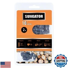 SUNGATOR 2-Pack 16 Inch Chainsaw Chain SG-R56, 3/8" LP Pitch - .043" Gauge - 