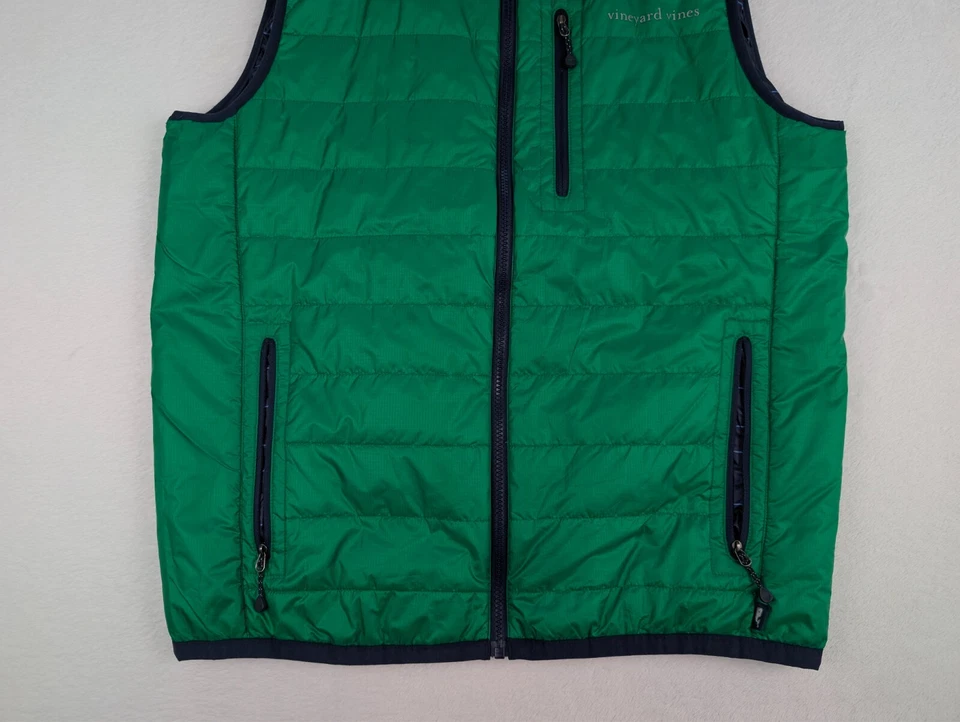 Мужской жилет Vineyard Vines Mountain Weekend средний зеленый пуховик на молнии - Изображение 4 из 4