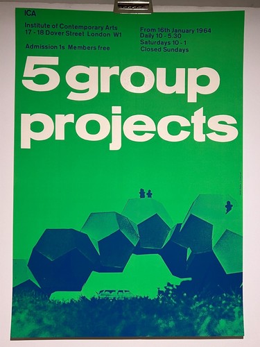 1964 ICA London 5 Gruppenprojekte Ausstellungsplakat James Meller Design selten!!!! - Bild 4 von 14