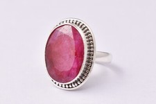 925 Sterling Silver Ruby Gemstone Rose Gold / Gold Plated Wedding Ring GRS-1156