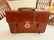 ENGLISH 1940's Thick Leather Briefcase / Attache / Portfolio - LONDON
