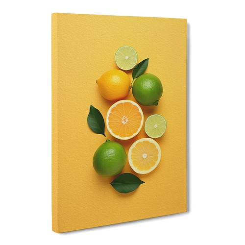 Zitrusfrüchte Minimalismus Leinwand Wandbild Kunstdruck gerahmtes Bild Deko Wohnzimmer - Bild 2 von 4