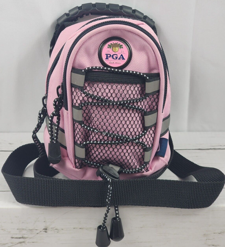PGA Oak Hill, Golf Mini Pouch, Pink/Black, 2 Zip Inner Pockets w/Strap/Carabiner