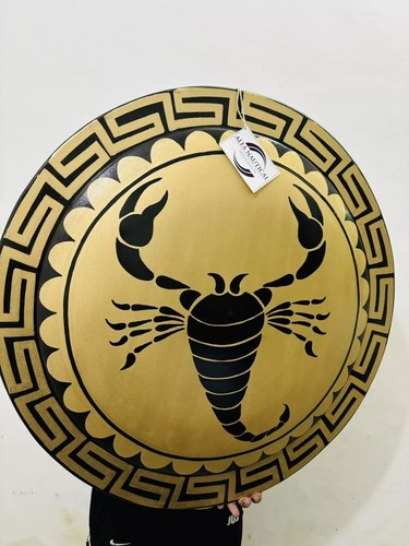 Authentic Greek Hoplite Shield, Hoplite Scorpion Handmade Round Shield 30 Inch, - Picture 5 of 6