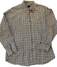 Scott Barber Black Houndstooth Button Down Collar Long Sleeve Shirt Mens Size XL