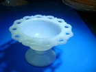 3 1/8 INCH  ANCHOR HOCKING LACE EDGE MILK GLASS SHERBET