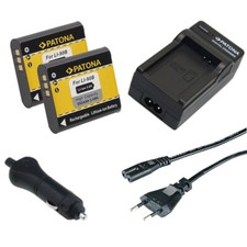 2x Batteria Patona + caricabatteria casa/auto per Olympus TOUGH TG-1,TG-5