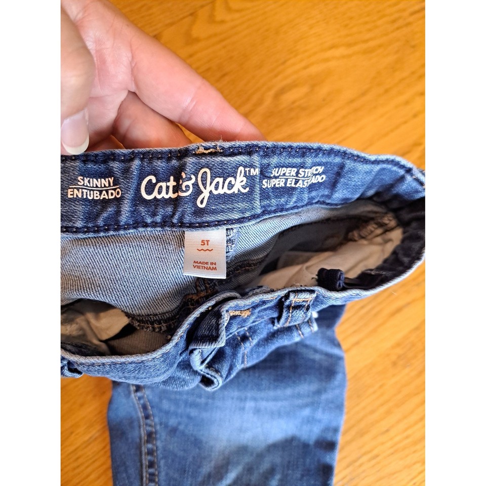 Girls 5T cat & jack super stretch skinny jeans adjustable waist eBay