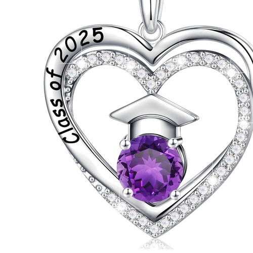 Elegante S925 Sterling Silber Geburtsstein Halskette - perfektes Abschlussgeschenk 2025