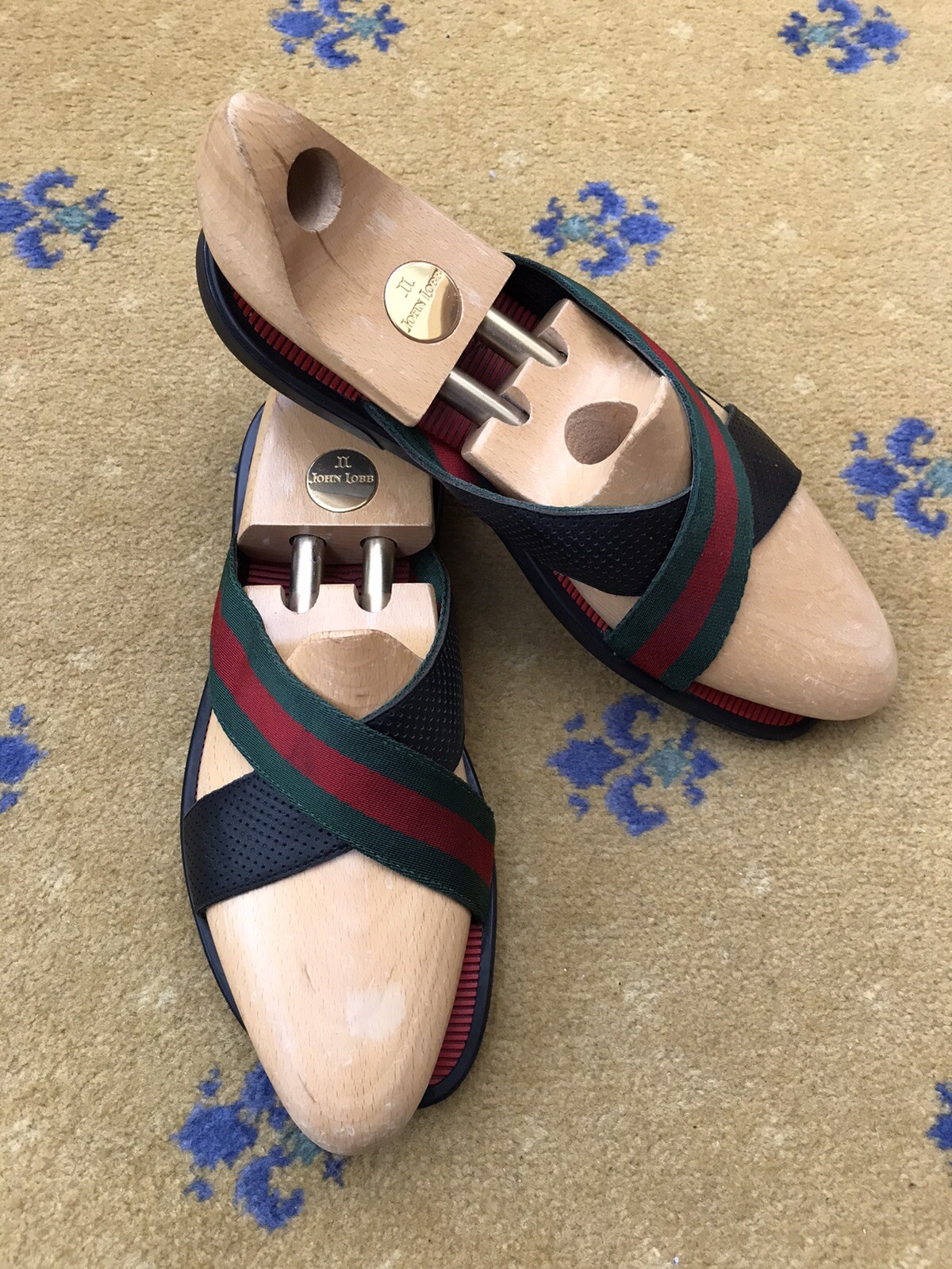 Gucci Sandals Slider Slide Shoes Web Green Red Crossover Strap Mens UK 8 US 9 42 thumbnail 7