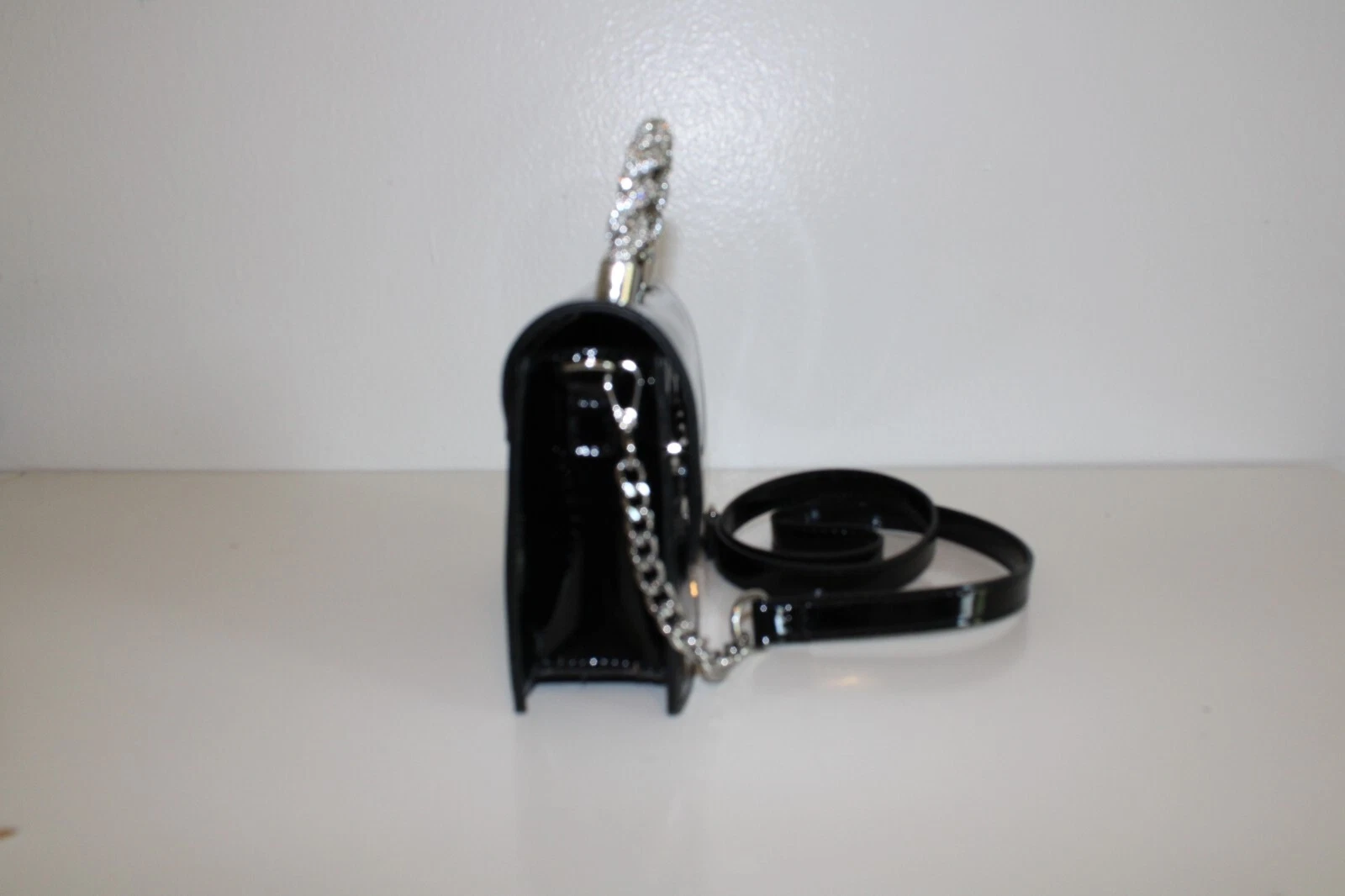 ALDO Mini Nera con Manico Diamante Argento Donna Borsa Regalo Vacanze