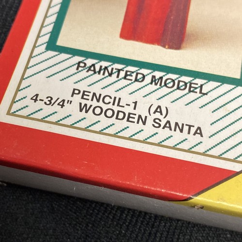 Vintage NOS RTP Matita Babbo Natale in legno intagliato a mano Natale 4-3/4 alta set di -4 - Foto 6 di 8