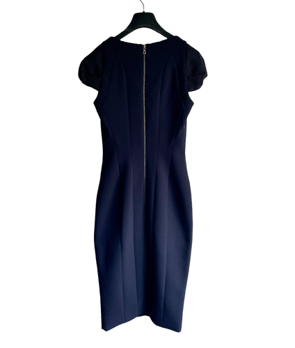 Amanda Wakeley -Pencil Dress- Navy Blue Midi Short Sleeve - 6UK/ 34FR XS - Picture 2 of 6