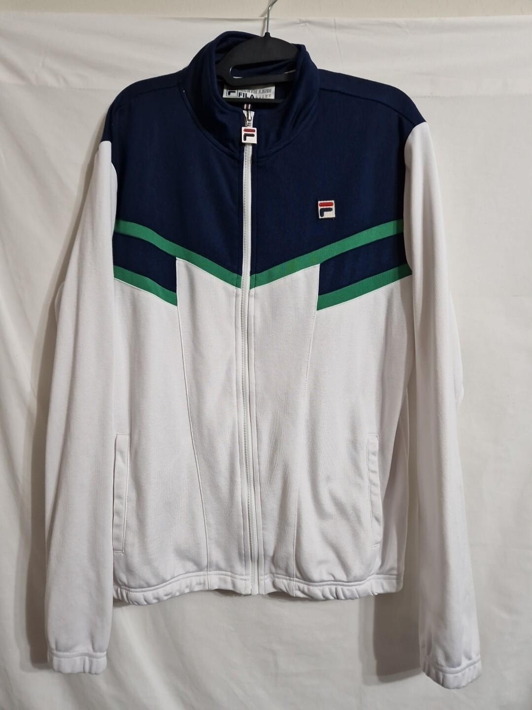 Giacca Fila linea bianca track top full zip con tasche uomo media