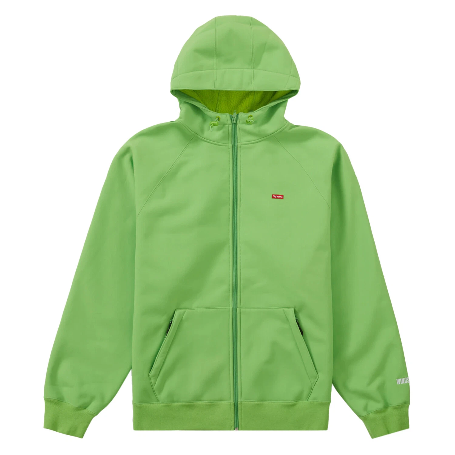 Sweat shirt à capuche zippé Supreme WINDSTOPPER (FW21) vert vif