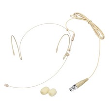 Ear Hook Microphone, Double Ear Headset with Mini XLR 3 Pin TA3F Plug, Beige