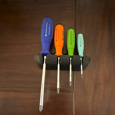 PB Swiss Tools PB 8242.RB Phillips Screwdriver Set PH0-PH3 4pc Wall Rack