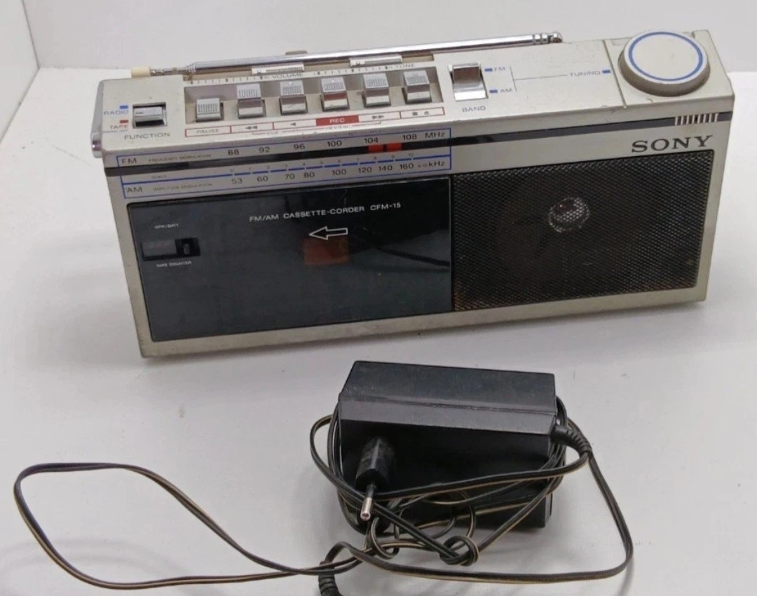cassette recorder and portable radio, Sony CFM-15.