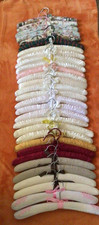 30 Vintage Padded Hangers Satin Silk Fabric Covered Lingerie Hanger