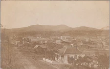 Mena Bird's Eye View Arkansas Houses Dirt Road 1910s RPPC Photo Postcard