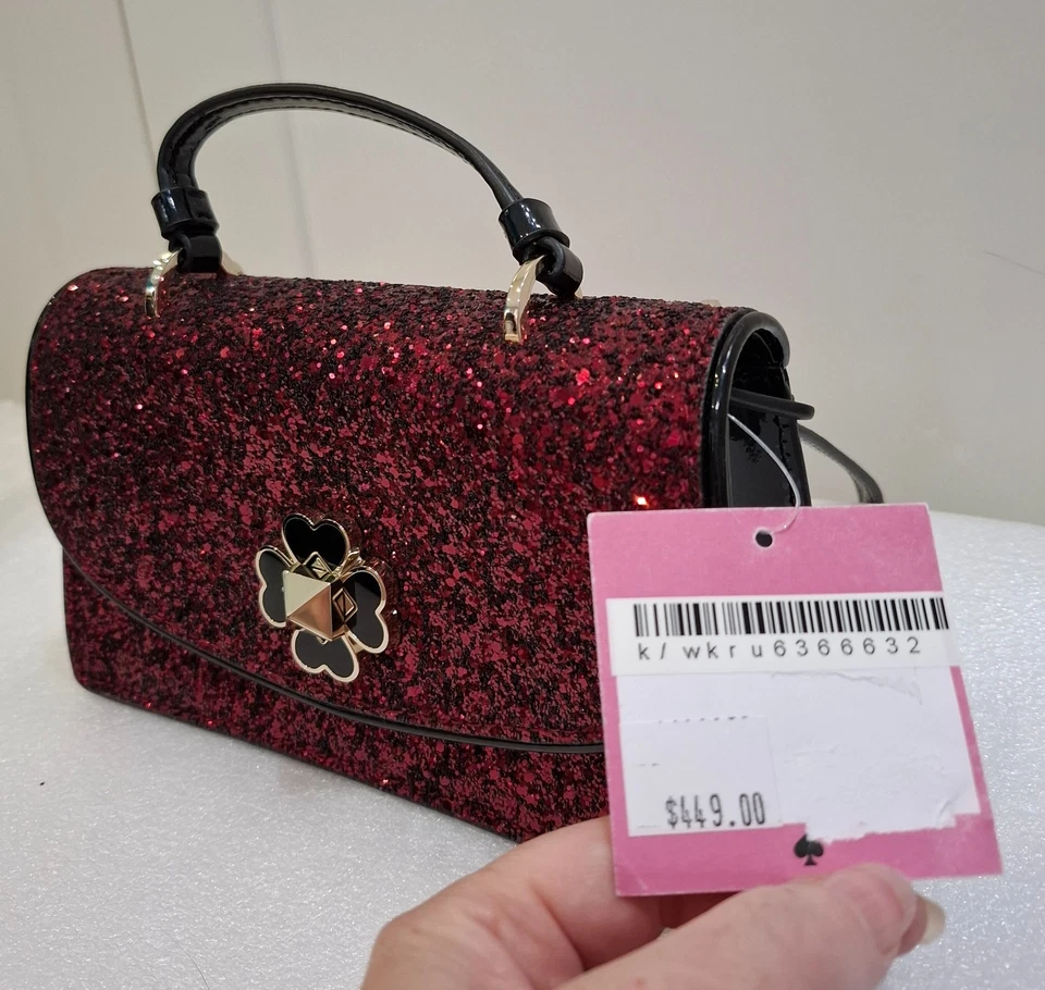Kate Spade Black Cherry Glitter Crossbody Bag New with Tags!! - Image 4 of 4